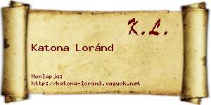 Katona Loránd névjegykártya
