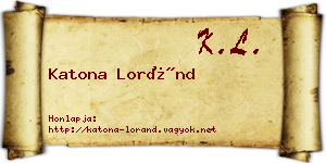 Katona Loránd névjegykártya