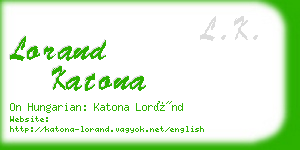 lorand katona business card